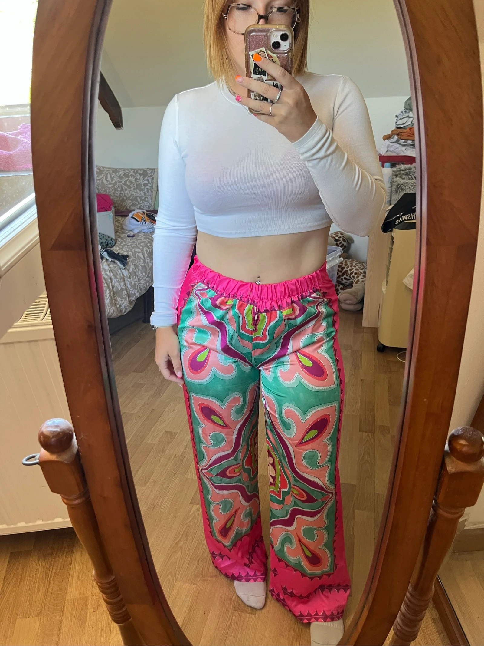 Pantalon fluide à motif